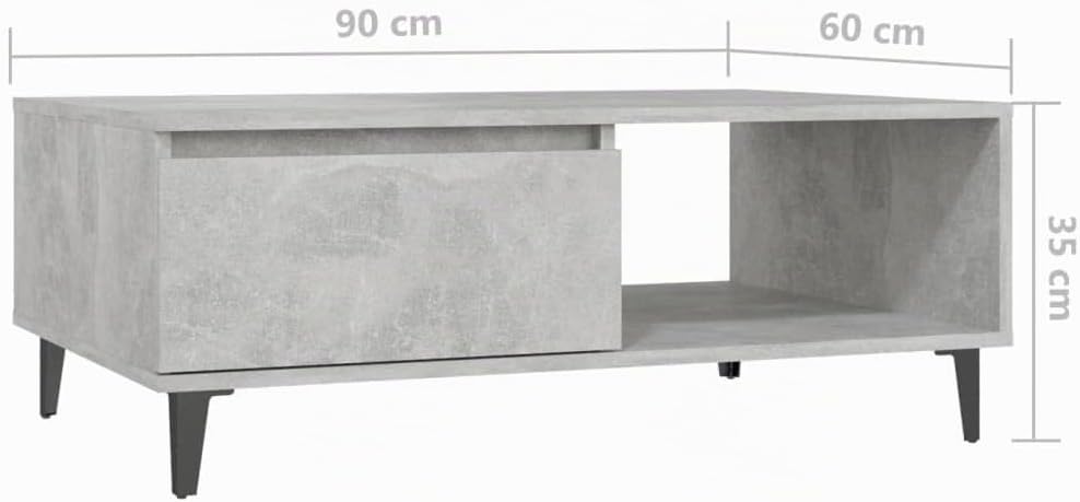 FIRBNUS Couchtische mit Offenes Fach Side Table Beistelltisch Holz Wohnzimmertisch Modern Design Tis