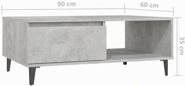 FIRBNUS Couchtische mit Offenes Fach Side Table Beistelltisch Holz Wohnzimmertisch Modern Design Tis