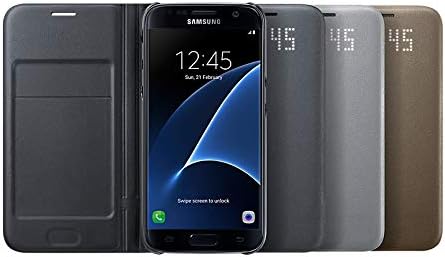 Samsung LED View Cover Hülle EF-NG930 für Galaxy S7, silber, Silber