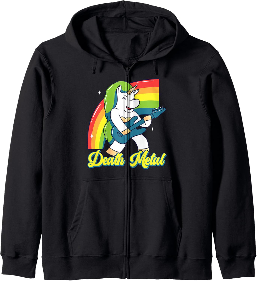 Death Metal Einhorn Für Heavy Metal & Rock Fans & Metalheads Kapuzenjacke