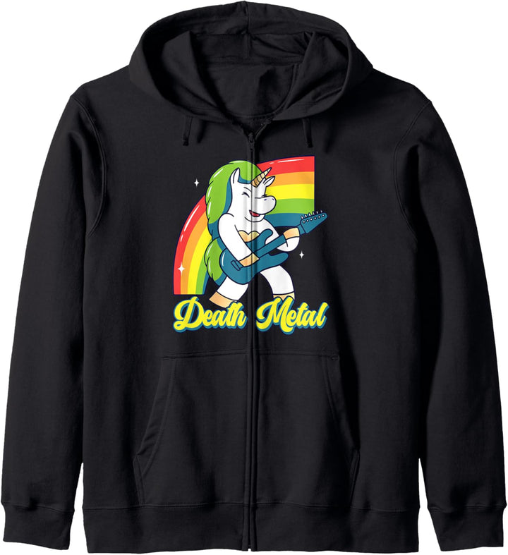 Death Metal Einhorn Für Heavy Metal & Rock Fans & Metalheads Kapuzenjacke