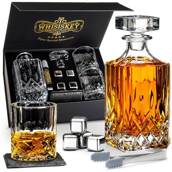 WHISISKEY Whiskey Karaffe Set - Whiskey Geschenkset - Geschenke für Männer - Männergeschenke Geschen