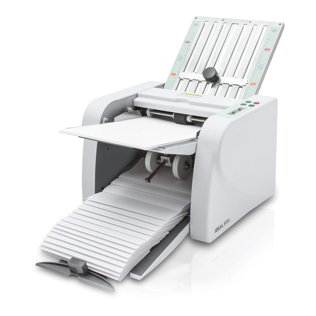 IDEAL Professionelle Falzmaschine 8306 mit Vier Falzarten, 60 bis 115 g/m² Papier, 115 Blatt/Minute,