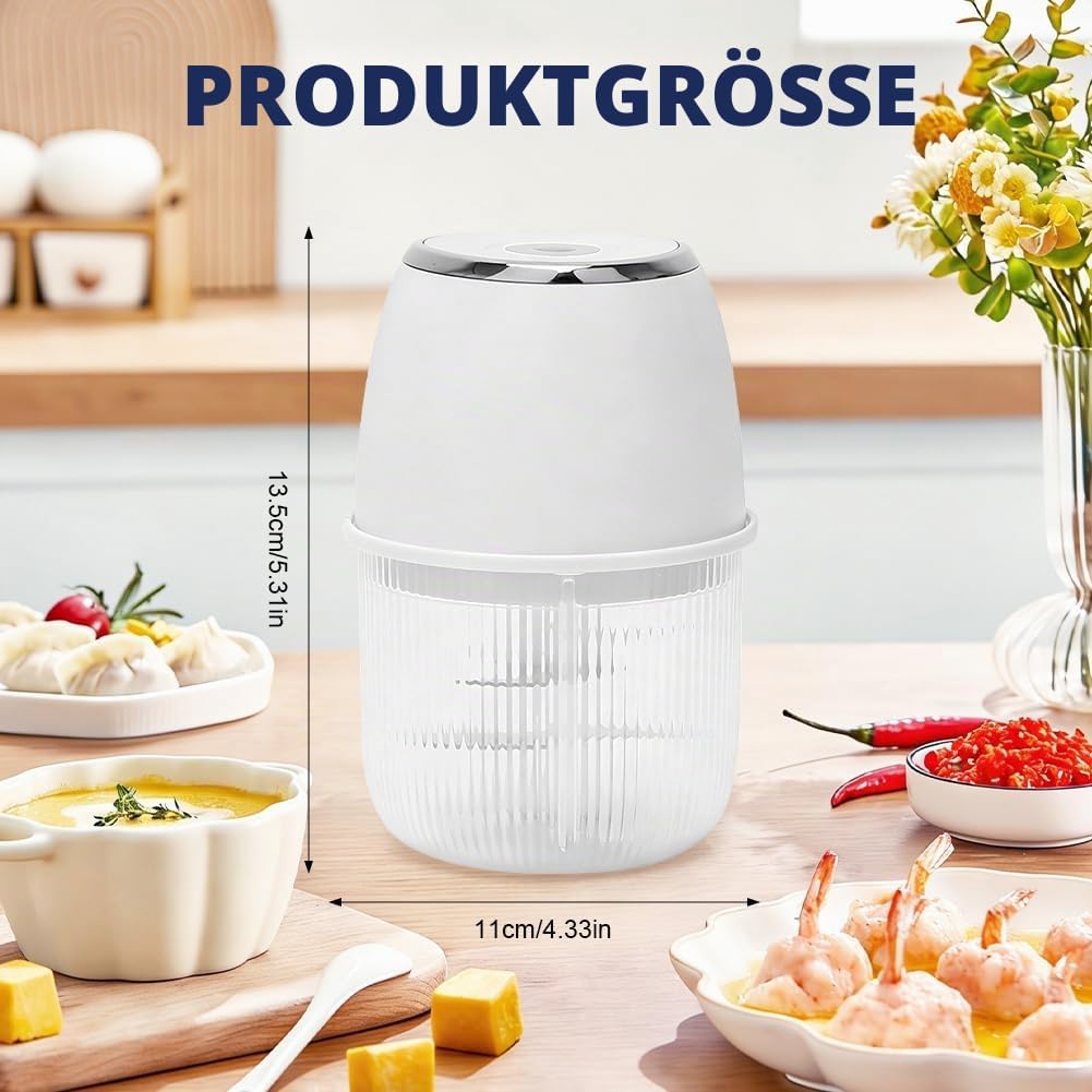 Tragbarer Mini-Zerkleinerer,Mixer Küche, Gemüsezerkleinerer Zwiebelschneider mit USB-Anschluss, Univ