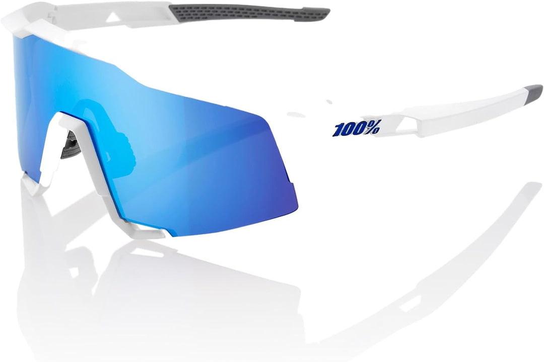 100% Speedtrap-Soft Tact Black-Hiper Red Multilayer Mirror Lens Helm_sunglas_Gloves_100%, Schwarz, R