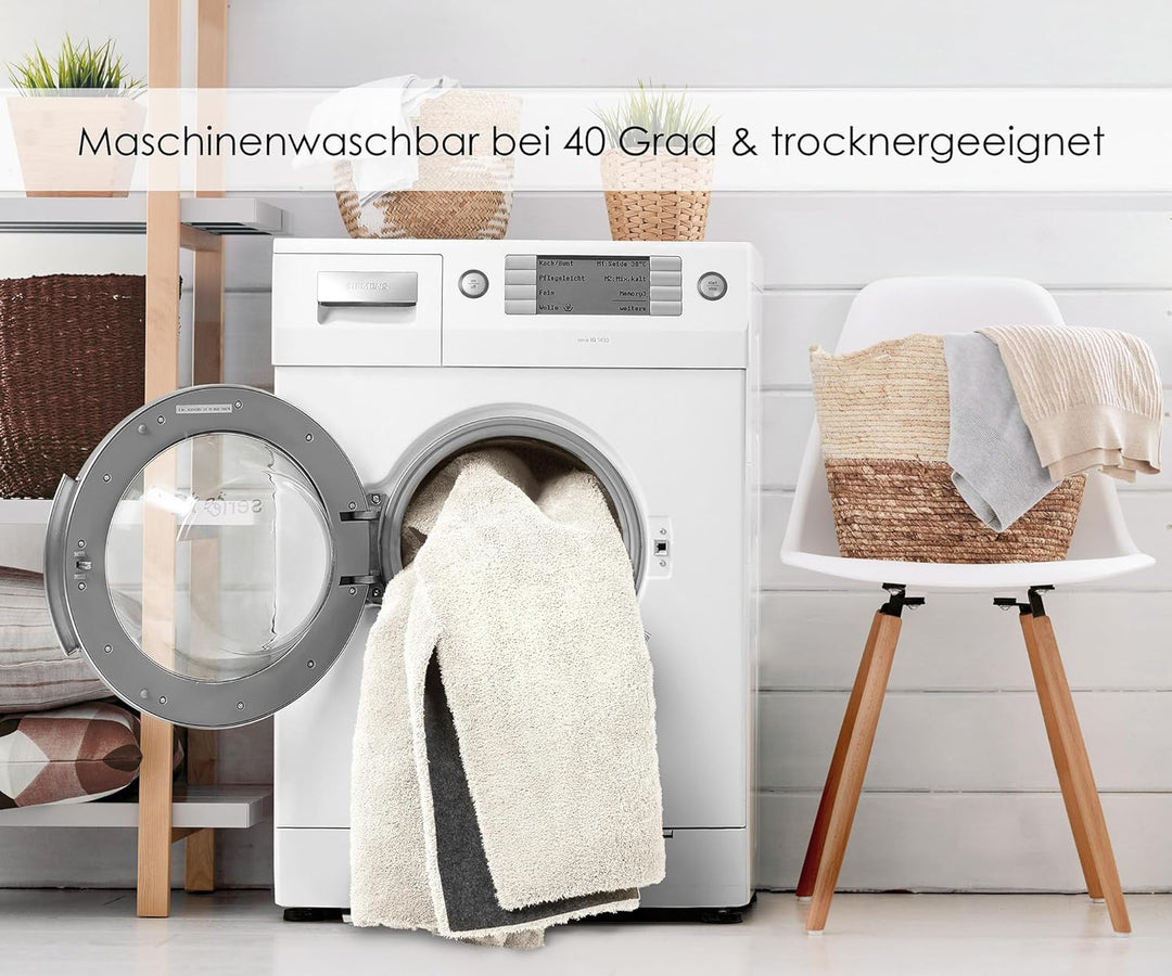 DomDeco Waschbarer Teppich Ease, super weicher und Flexibler 12mm Kurzflor für Wohnzimmer/Schlafzimm
