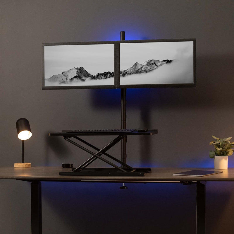 VIVO Stand-V012 Dual-Monitor-Schreibtischhalterung, extra hohe 99,1 cm Stange, voll Verstellbarer St