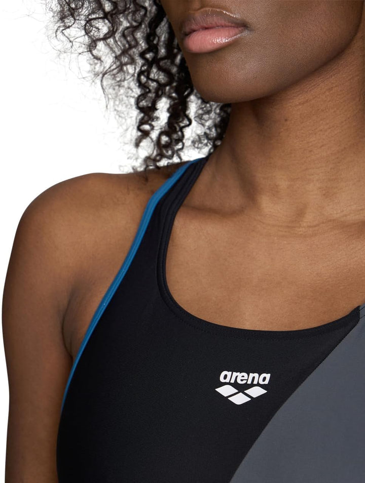 ARENA Damen Women's Waves Profile Swimsuit Swim Pro Back One Piece Swimsuit (1er Pack), 36 Black-asp