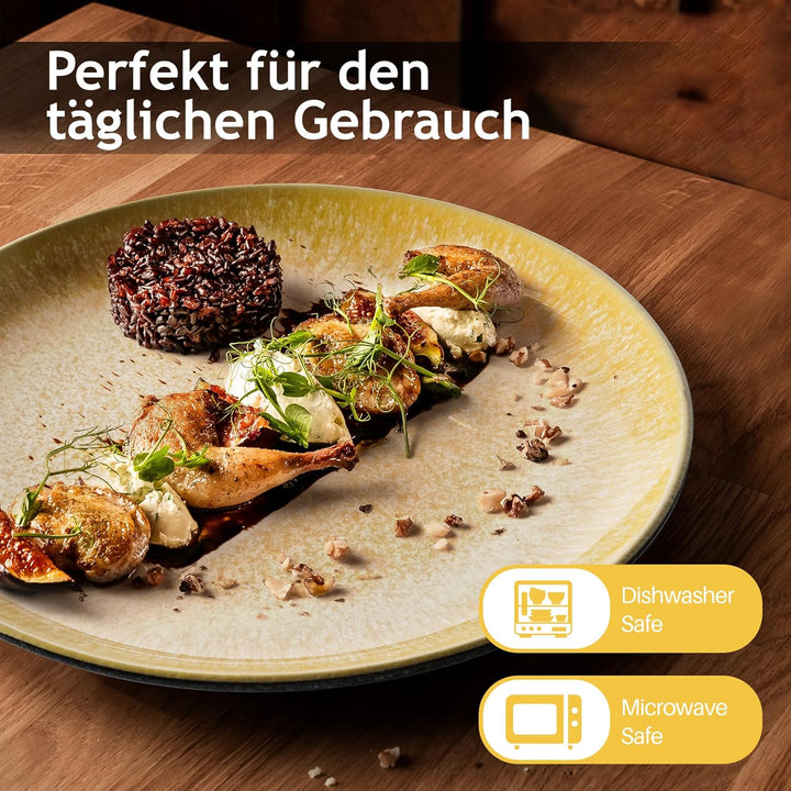 MIAMIO - 6er Set, 26 cm Speiseteller, Keramik-Teller, Küchenteller, Tellersets - Teller, mikrowellen