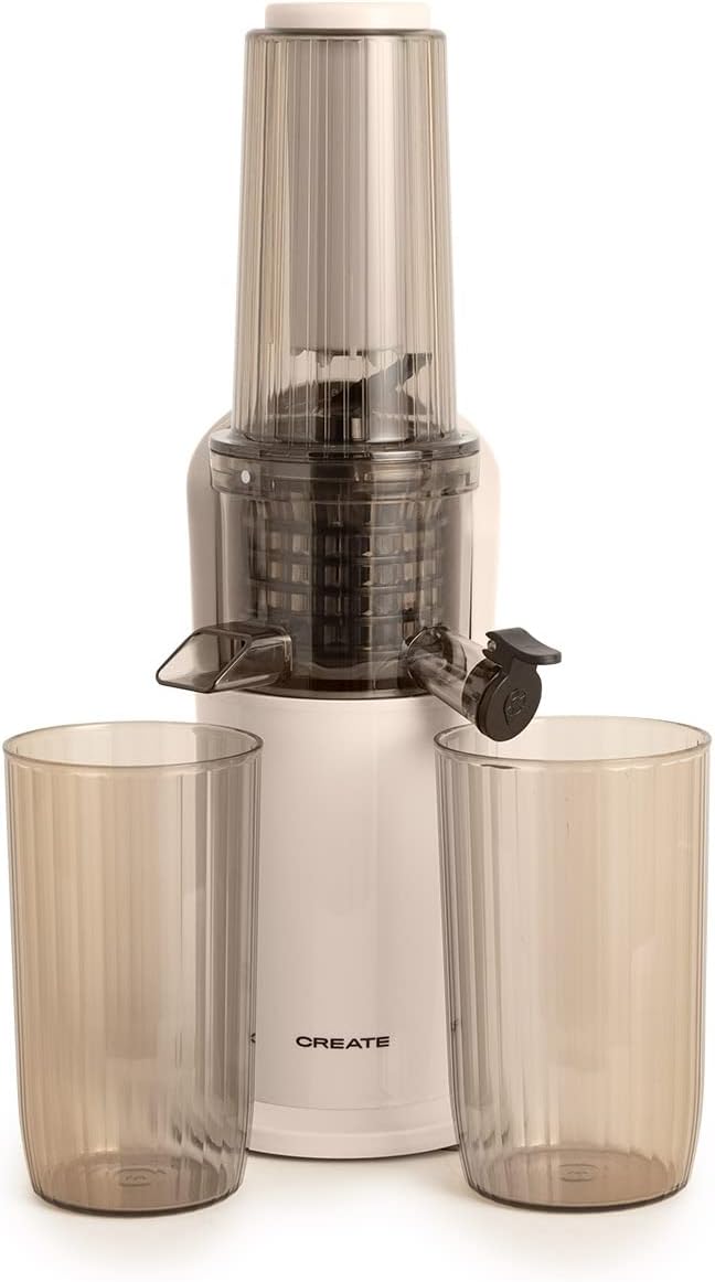 CREATE/JUICER SLOW MINI/Mixer in Creme/Extraktionssystem, Anti-Tropfsystem, Rückwärtsrotation, kompa