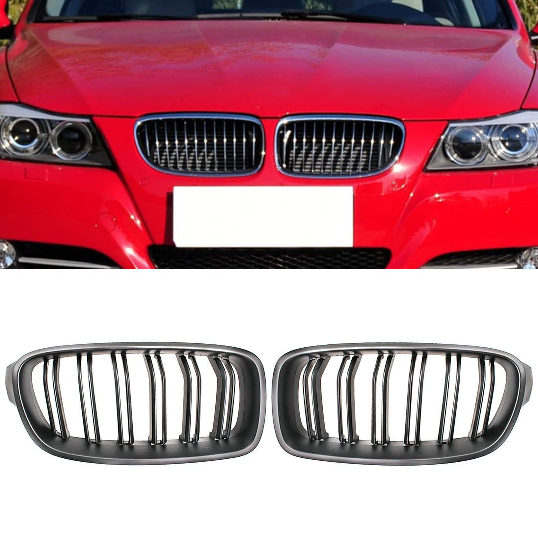 HZTWFC Sportgrill Grills Nierengitter Dual Slat Mattschwarzer Frontstossstangengrill für BMW 3er F30