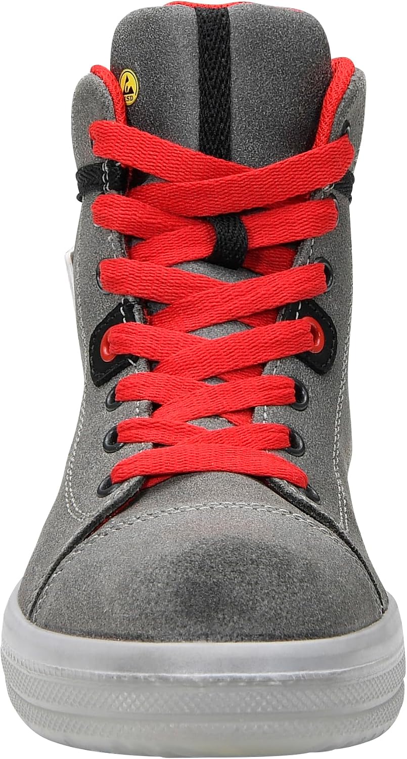 ELTEN Sicherheitsschuhe Vintage Lady Mid ESD S3, Damen, Leder, Stahlkappe, leicht, sportlich 35, Gra