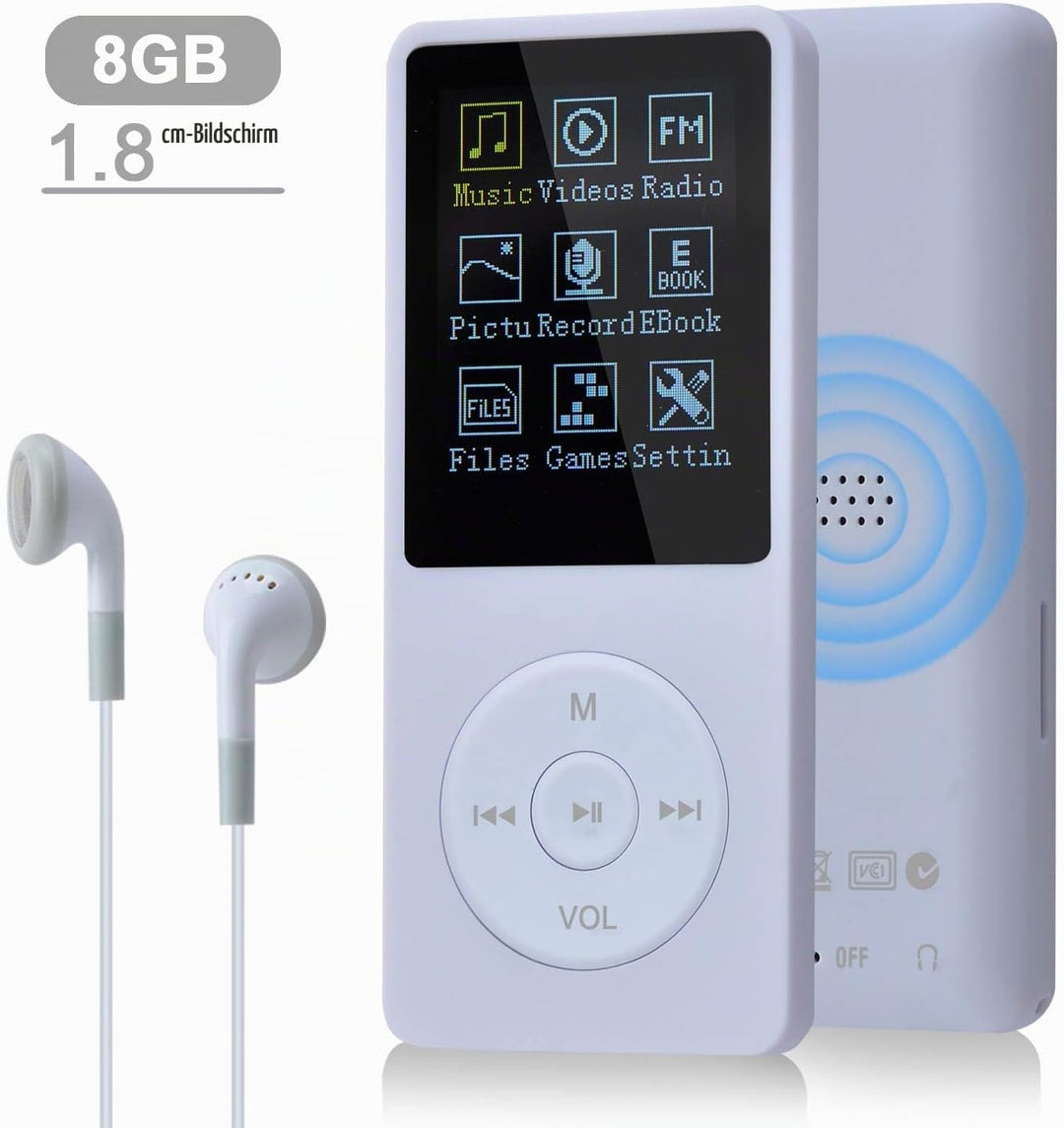 8GB Tragbare MP3 Musik Player, Support bis zu 64GB SD Speicherkarte, Lossless Sound HiFi MP3 Player,