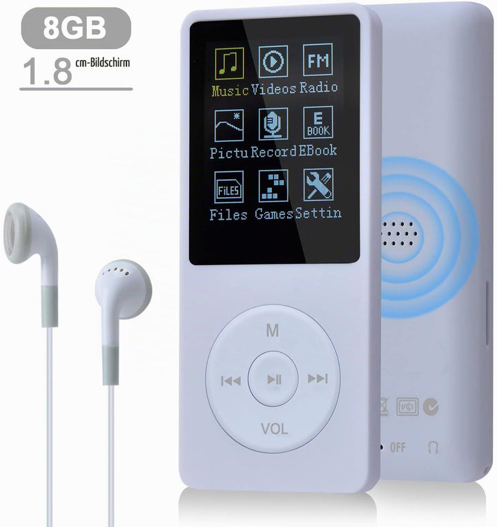8GB Tragbare MP3 Musik Player, Support bis zu 64GB SD Speicherkarte, Lossless Sound HiFi MP3 Player,
