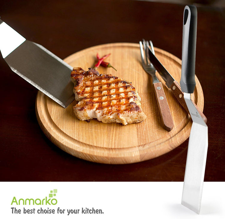 Exklusives Grillwender Set aus hochwertigem Edelstahl - BBQ Grillset in erstklassiger Qualität für H