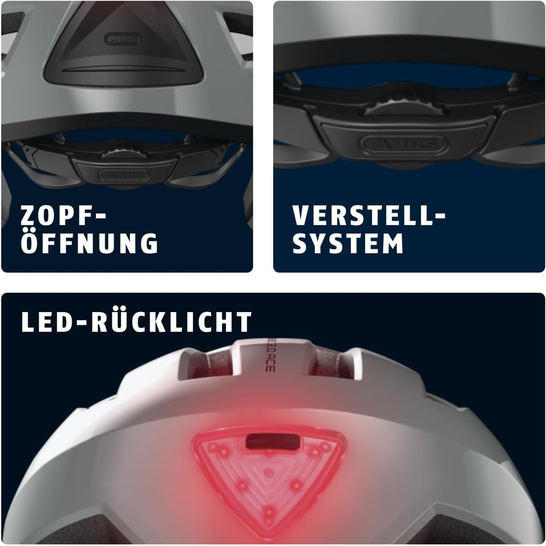 ABUS Stadthelm Pedelec 2.0 ACE - Fahrradhelm mit Rücklicht, Visier, Regenhaube, Ohrenschutz - für Da