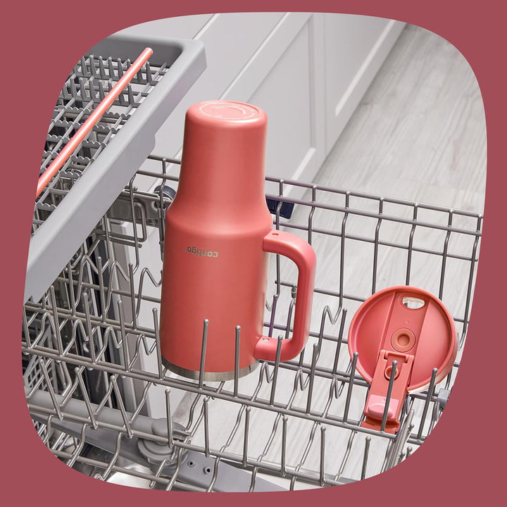 Contigo Streeterville Thermosflasche 1200 ml mit Henkel und Strohhalm | Isolierte Thermo-Trinkflasch