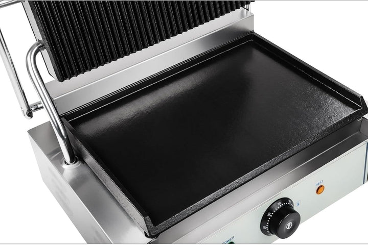 Royal Catering - RCKG-2200 - Elektro-Kontaktgrill - 2200 Watt Leistung - Grillplatte unten glatt, ob