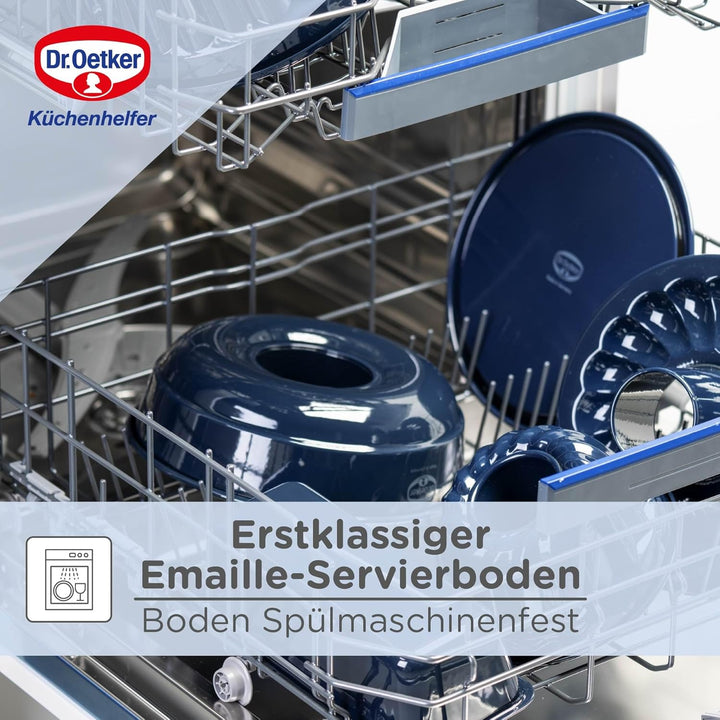 Dr. Oetker Springform Ø 26 cm Back-Liebe Emaille – Runde Backform mit Schnitt- & kratzfestem Emaille