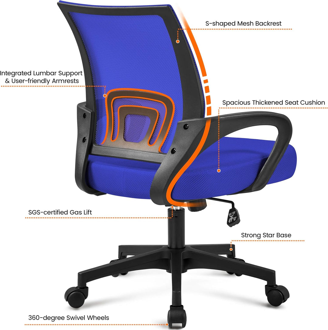 Yaheetech Bürostuhl Ergonomischer Schreibtischstuhl Drehstuhl höhenverstellbar Mesh Chefsessel mit N