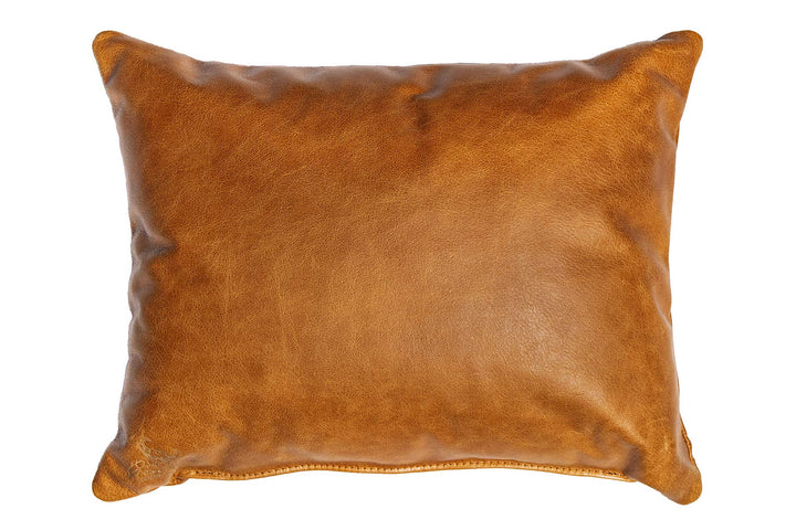 Centaur - Deko Lederkissen 50 x 40 cm für Sofa oder Schlafzimmer Cognac/Vintage - Echt Leder Kissen