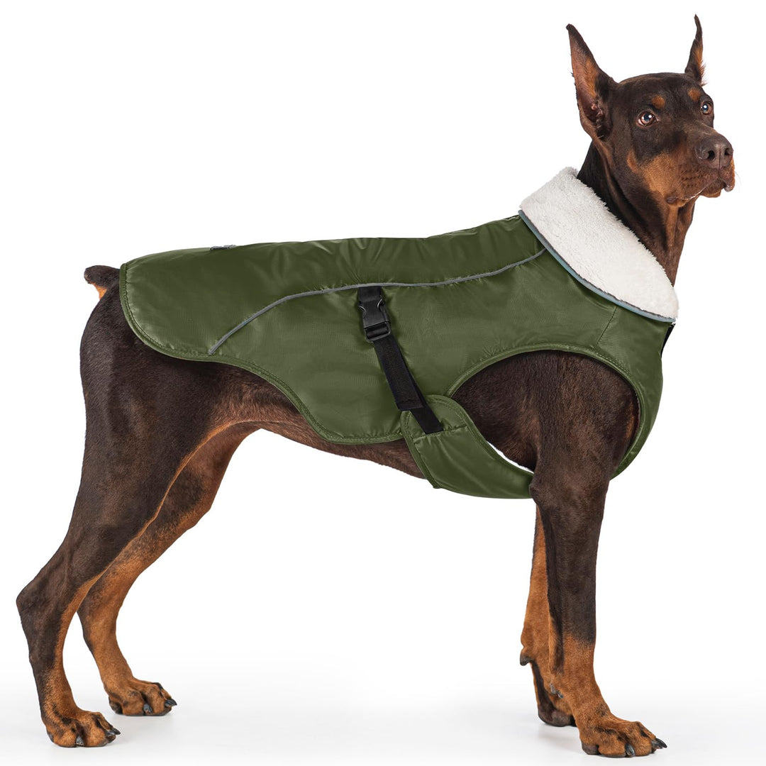 EMUST Kälteschutzmantel für Hunde, mit Fleecefutter, für kleine/mittlere Grössen, wasserabweisende,