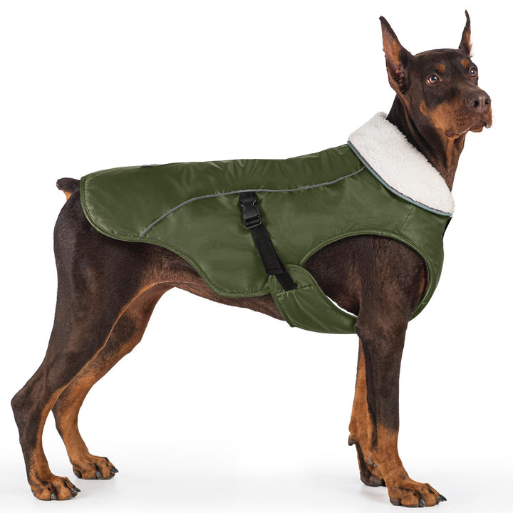 EMUST Kälteschutzmantel für Hunde, mit Fleecefutter, für kleine/mittlere Grössen, wasserabweisende,