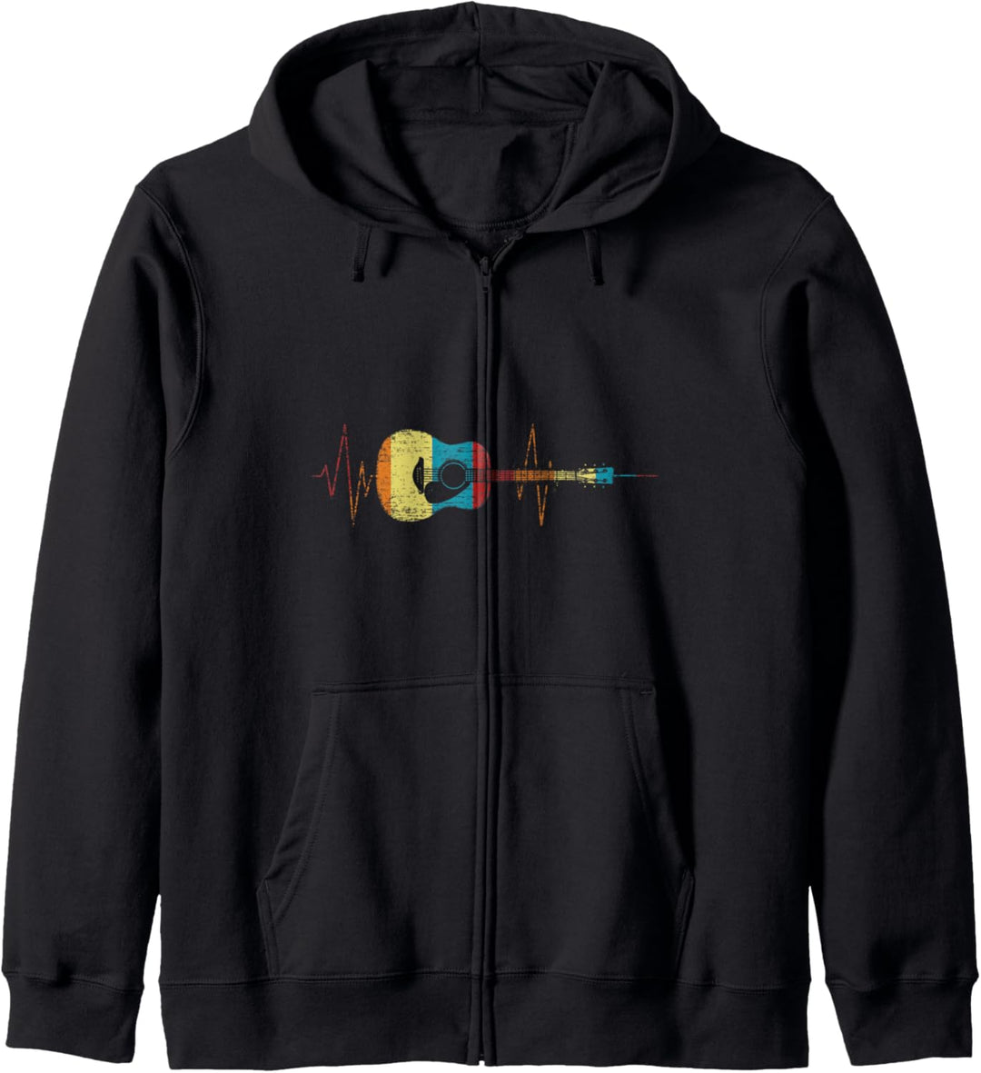 Geschenk für Gitarrenspieler Herzschlag Gitarre Kapuzenjacke