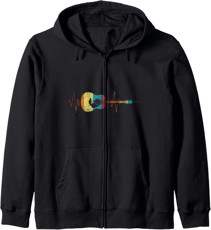 Geschenk für Gitarrenspieler Herzschlag Gitarre Kapuzenjacke