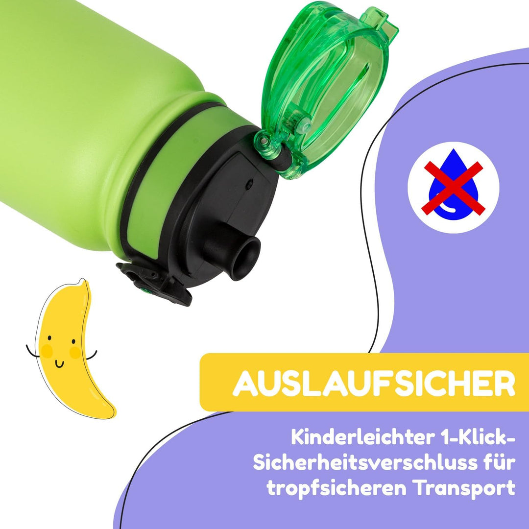 schmatzfatz Thermosflasche, Trinkflasche Kinder Auslaufsicher, 550ml Edelstahl-Trinkflasche Thermo f