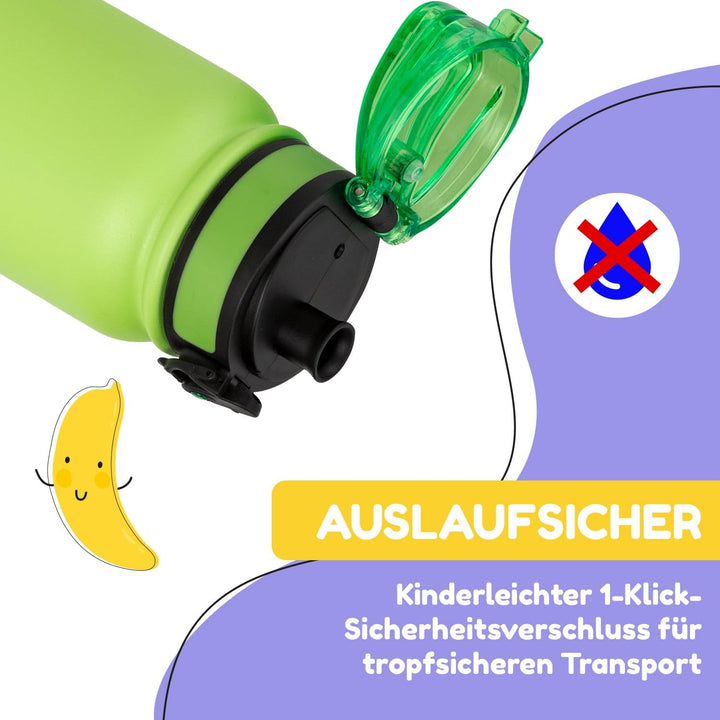 schmatzfatz Thermosflasche, Trinkflasche Kinder Auslaufsicher, 550ml Edelstahl-Trinkflasche Thermo f