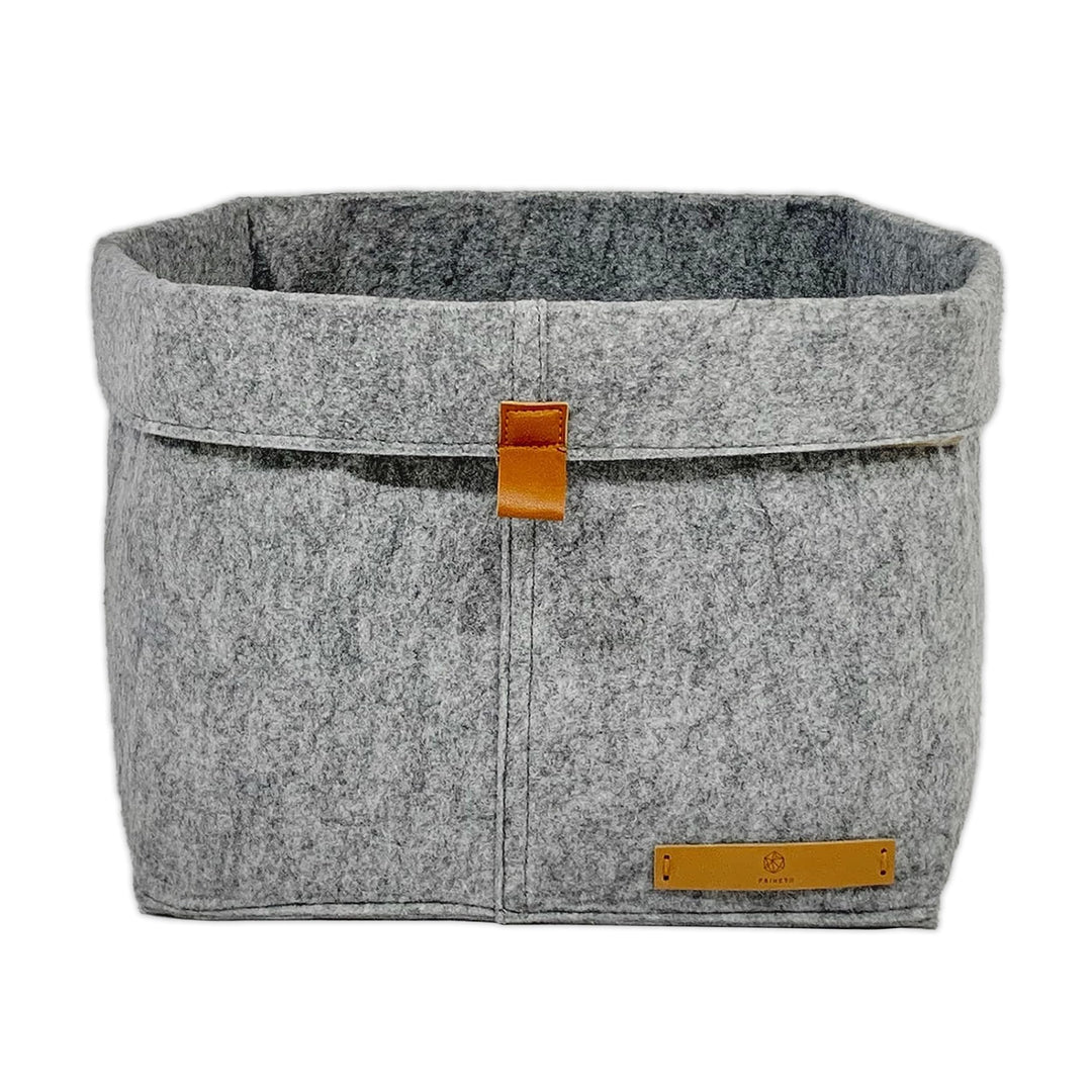 FRIHET® Filz Aufbewahrungskorb für KALLAX Regal | Ordnungsbox in Grau | Filztasche Organizer | 1 Stü