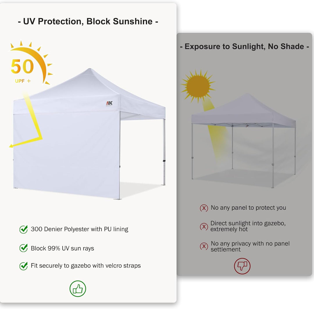 ABCCANOPY Nur Seitenwand Gelb 10X10, Gelb 10X10