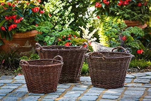 Weidenprofi Weidenkorb, Erntekorb aus Weide, rund mit Henkel, ca. Ø 45 cm x 30 cm hoch, Ø 45 cm x 30