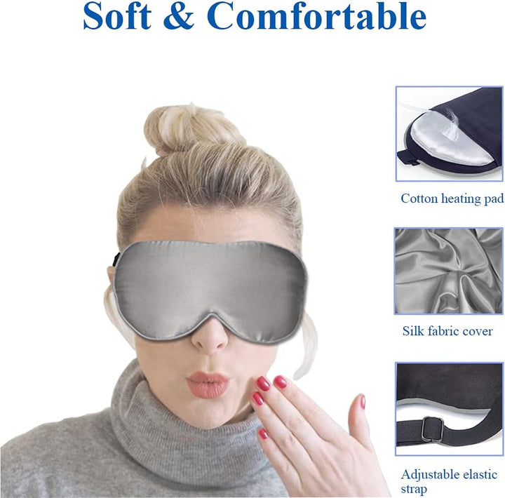 Beheizte Augenmaske, PJYU Seidenaugenmaske für geschwollene Augen, trockene Augen, Blepharitis-Behan