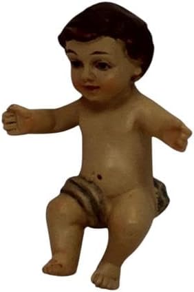 ZICOM Krippenfiguren Miniaturfiguren Jesuskind im Barren 2-teilig 4,5cm handbemalt Polyresin, Modell