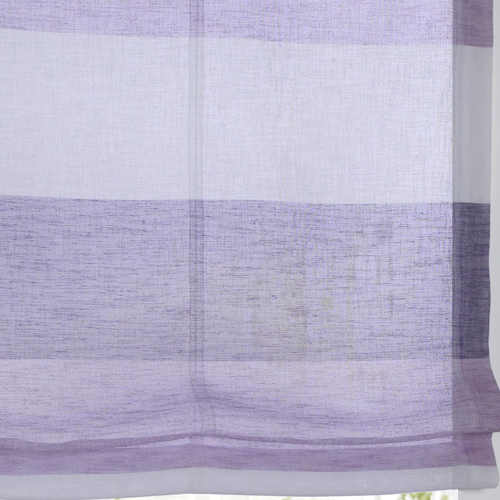 Ösenrollo Marit gestreift Rose/lila/Creme mit bunten Webstreifen Breite 60 cm x Höhe 120 cm, incl. F