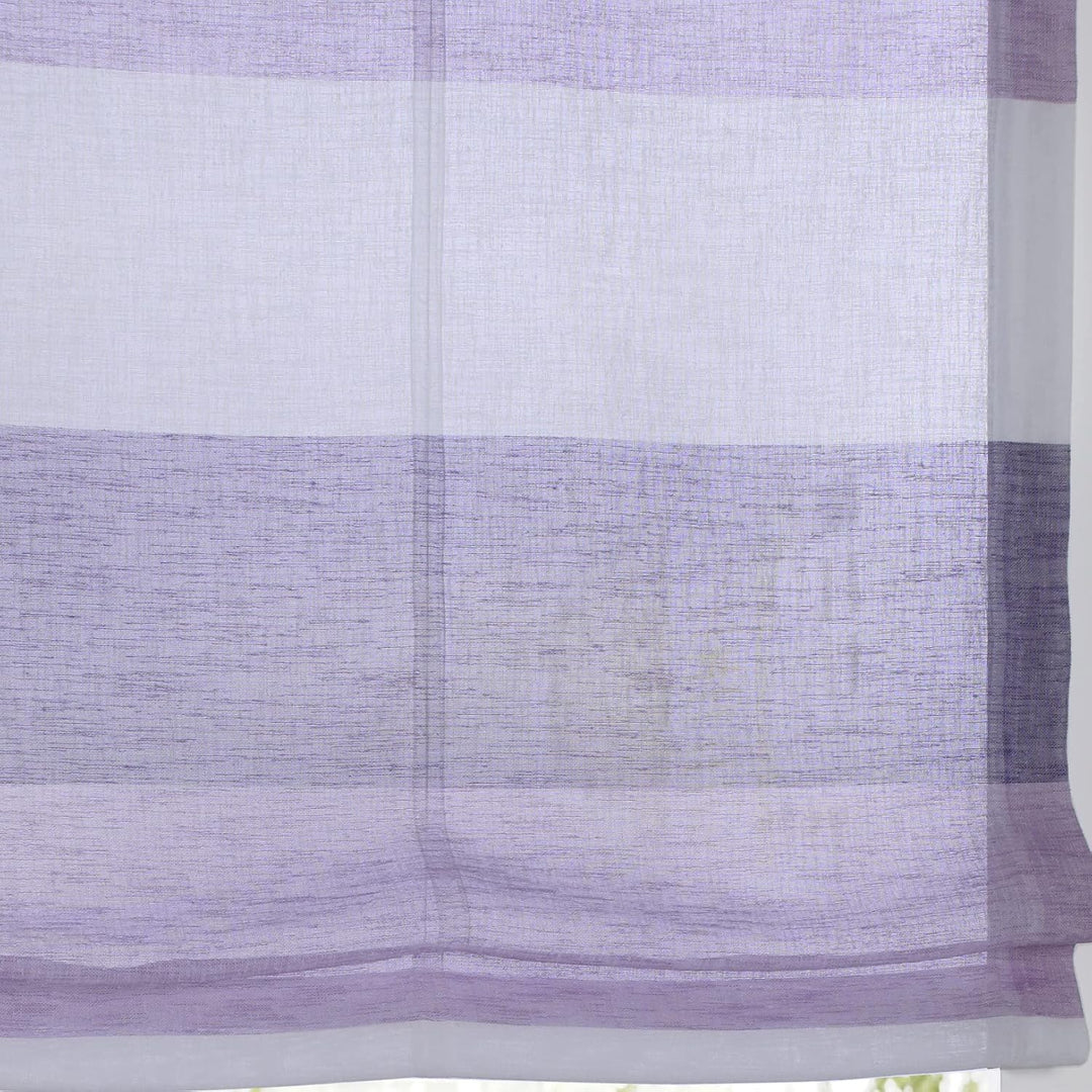 Ösenrollo Marit gestreift Rose/lila/Creme mit bunten Webstreifen Breite 45 cm x Höhe 120 cm, incl. F