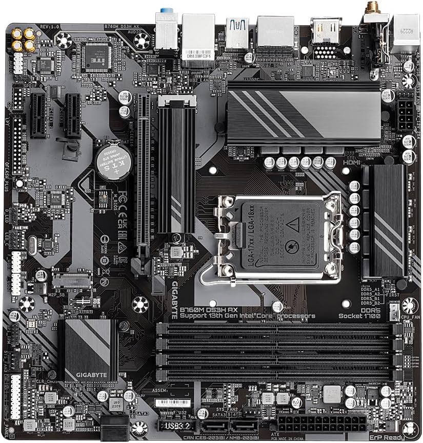 Gigabyte B760M DS3H AX Mainboard (B760,S1700,mATX,Intel)