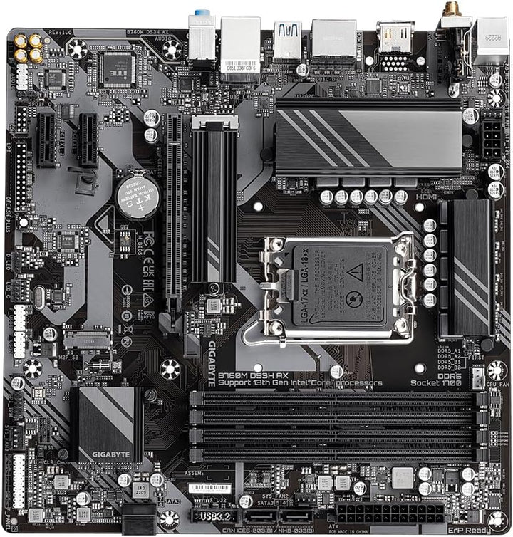 Gigabyte B760M DS3H AX Mainboard (B760,S1700,mATX,Intel)