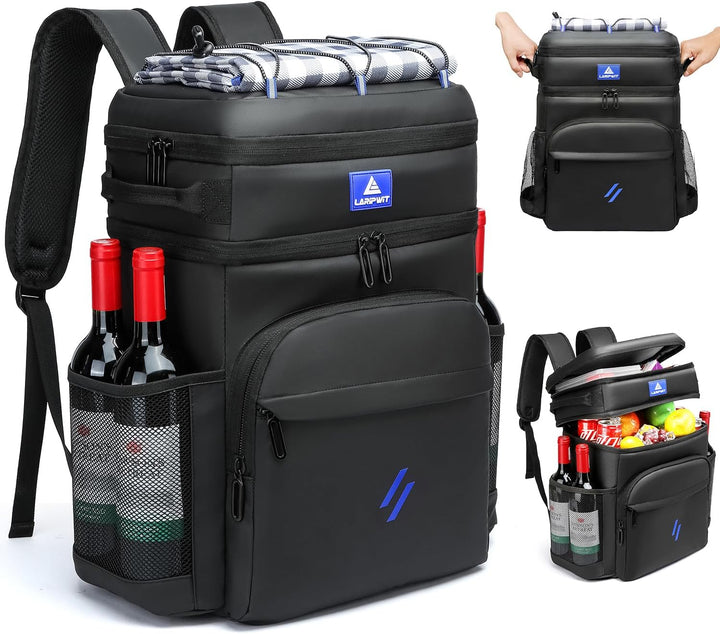 Laripwit Kühlrucksack 54 Dosen Thermo Kühltasche Rucksack Gross Isolierte Doppeldeck mit Kühlfach fü