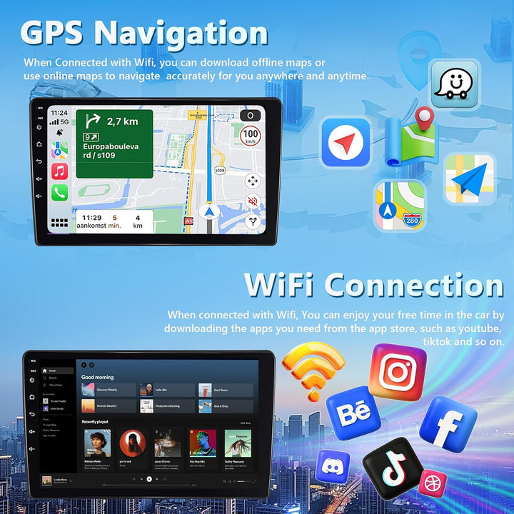 4GB+64GB Carplay Autoradio für Ford F-150 2004-2008 mit GPS Navigation, 10 Zoll Kabellosem Android A