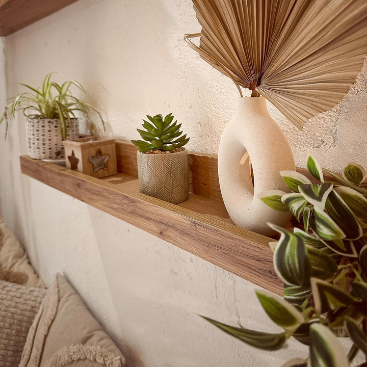 MOBILI FIVER, 2er-Set First Bilderregale, 80 cm, rustikale Eiche, Made In Italy 80 x 13 x 8 cm Rusti