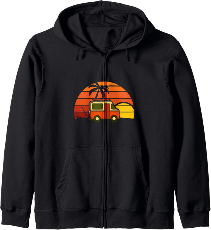 Reisen Surfen Urlaub Bus Sommer Strand Vibes Sonne Palmen Kapuzenjacke
