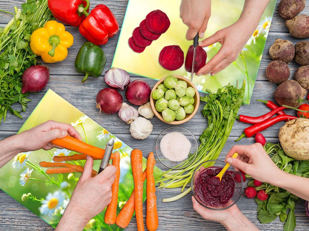 TMK | Herdabdeckplatten Set 2x40x52 cm Ceranfeld Abdeckung Glas Spritzschutz Abdeckplatte Glasplatte