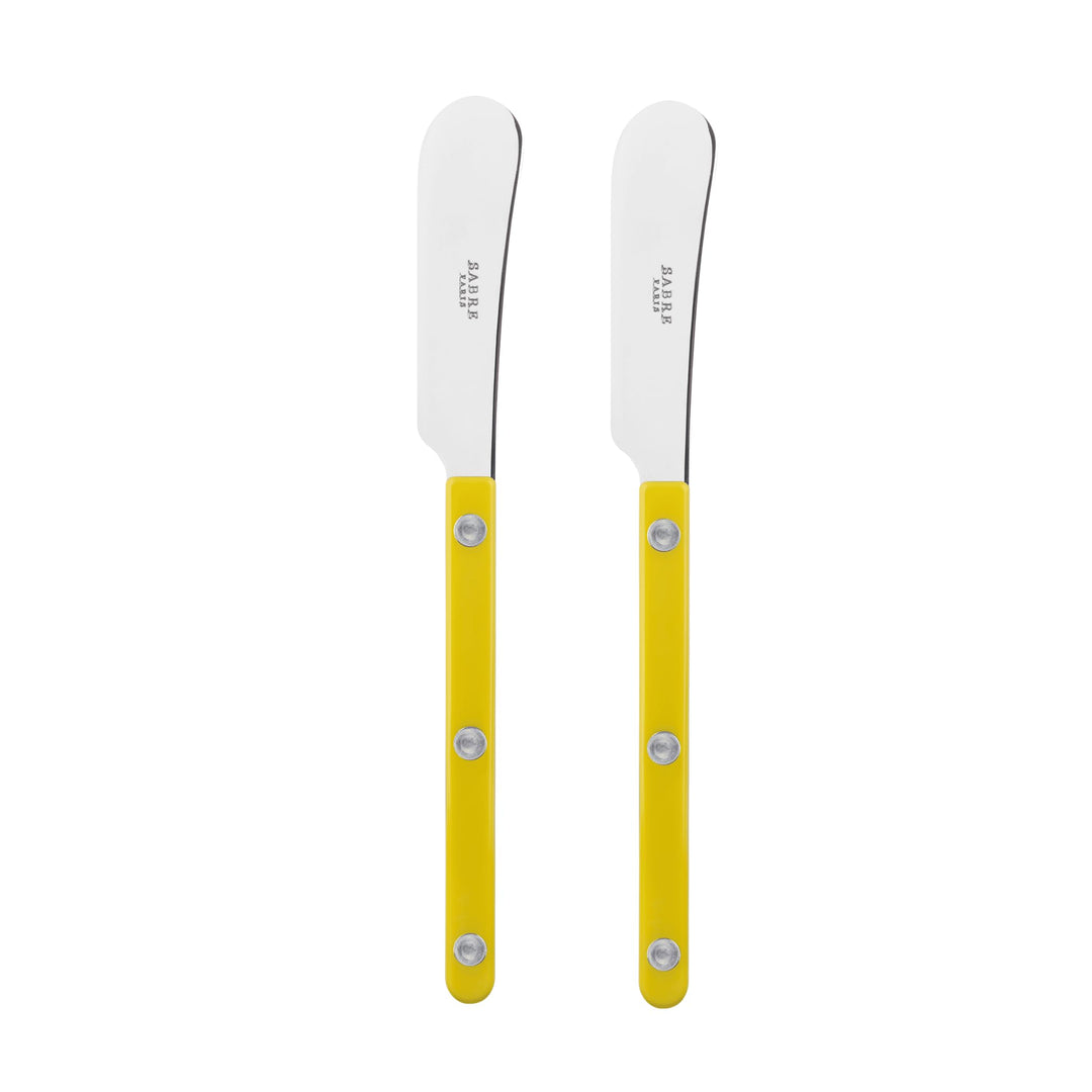 SABRE PARIS - 2er Set Buttermesser 14 cm - Bistrot - Ideal Für Butter, Aufstrich - Edelstahl & Nylon