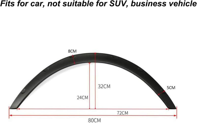 SANON Kotflügelverbreiterung, 4X Kotflügel Verbreiterung 80CM Radlaufleiste Auto Radlaufverbreiterun