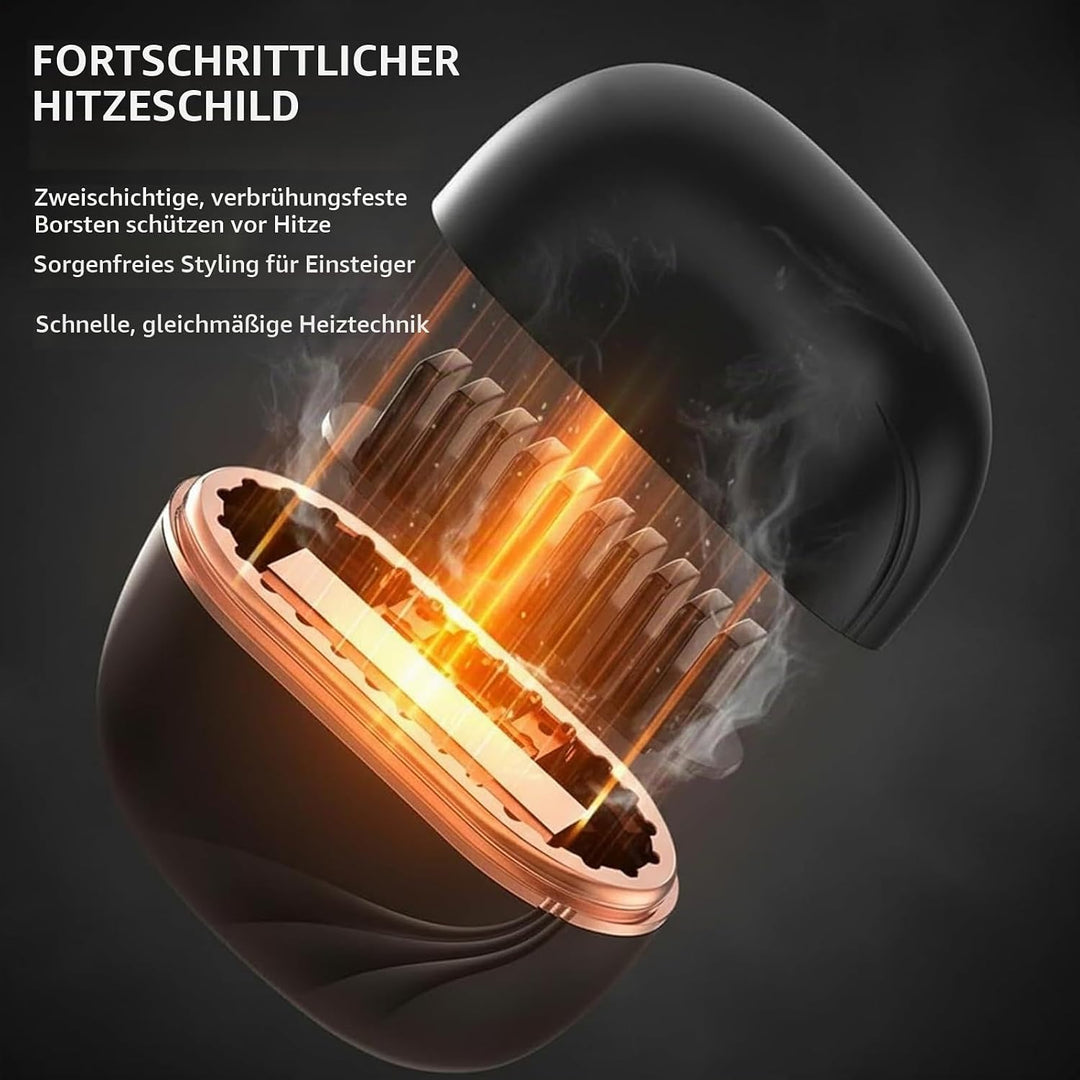Mini Glätteisen,Glättbürste Kabellos,Verbrühungsschutz Glätteisen,Wiederaufladbare Tragbare Glättbür