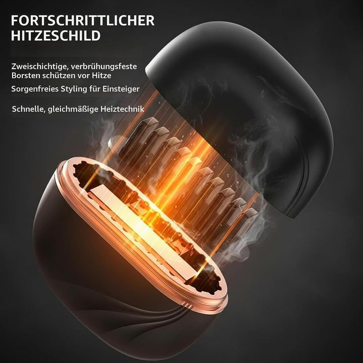 Mini Glätteisen,Glättbürste Kabellos,Verbrühungsschutz Glätteisen,Wiederaufladbare Tragbare Glättbür