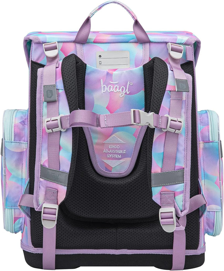 Baagl Schulranzen Jungen Mädchen Set 5 Teilig (Ergo Schultasche für 1. Klasse, Mäppchen, Turnbeutel,